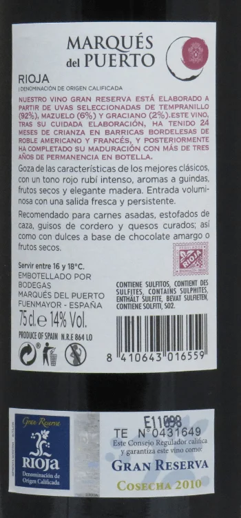 Etiqueta Gran Reserva